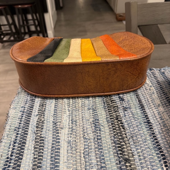 Vintage 70s Boho Patchwork Leather Bag 🤎 - Picture 4 of 13